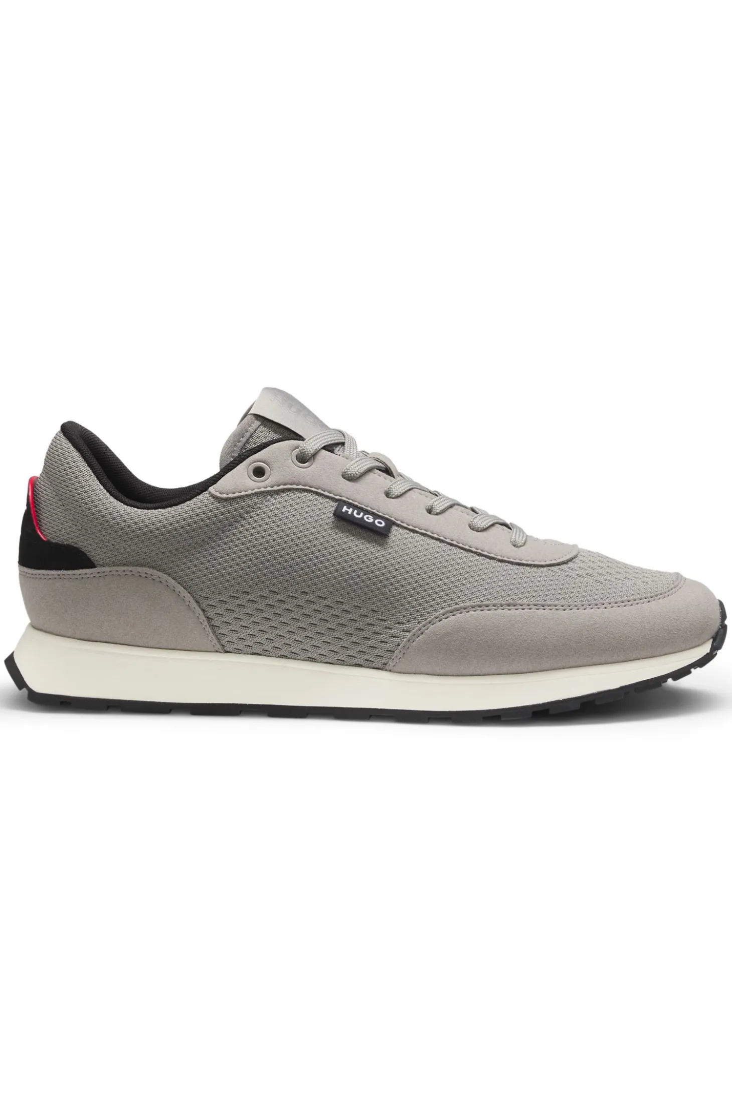 Knitted-upper trainers with logo flag