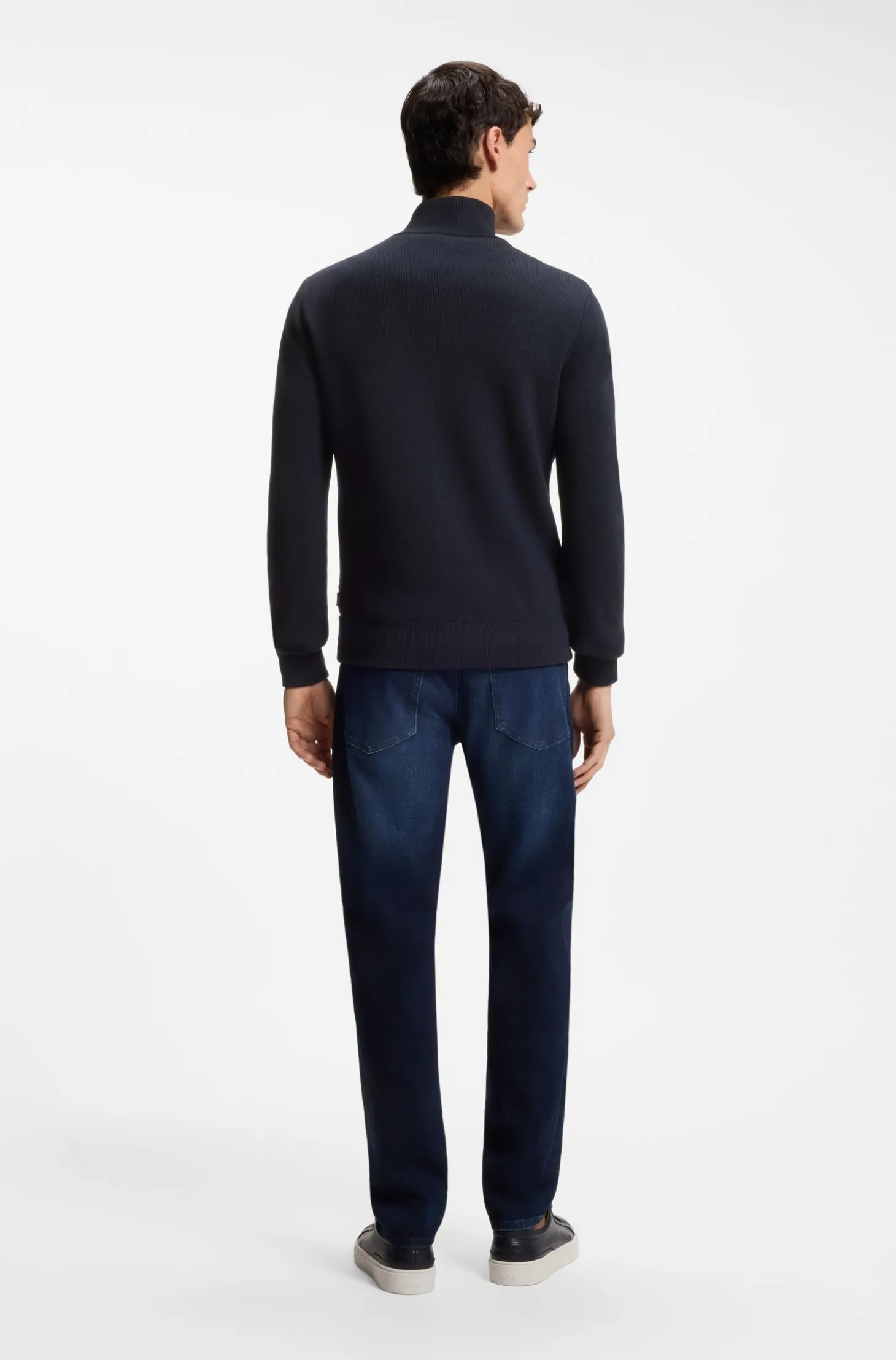 Knitted-wool jacket with quilted front