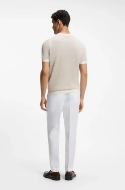 Knit T-shirt in silk and cotton