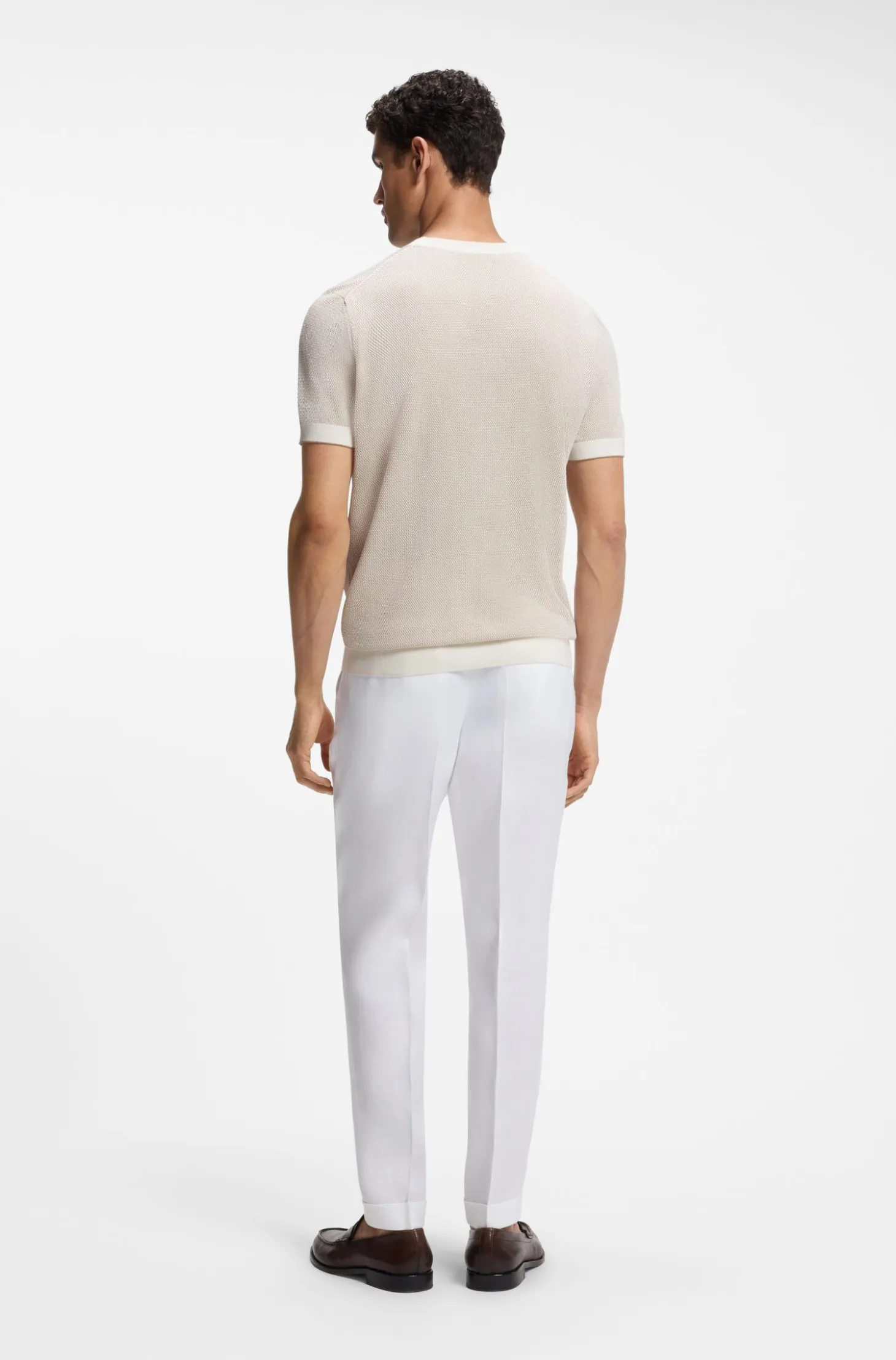 Knit T-shirt in silk and cotton