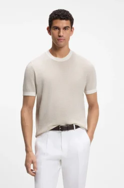 Knit T-shirt in silk and cotton