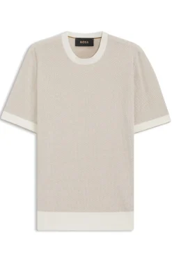 Knit T-shirt in silk and cotton