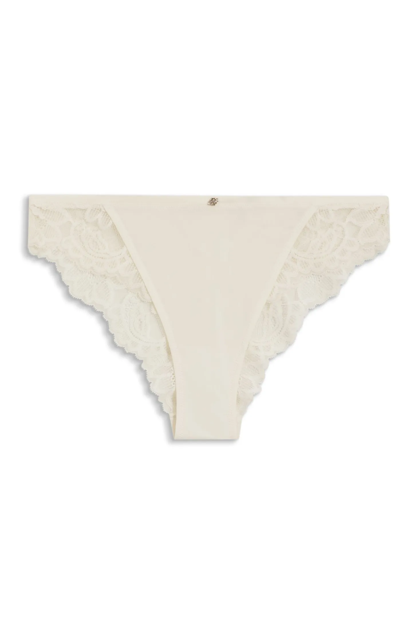 Lace briefs with mesh pleating details