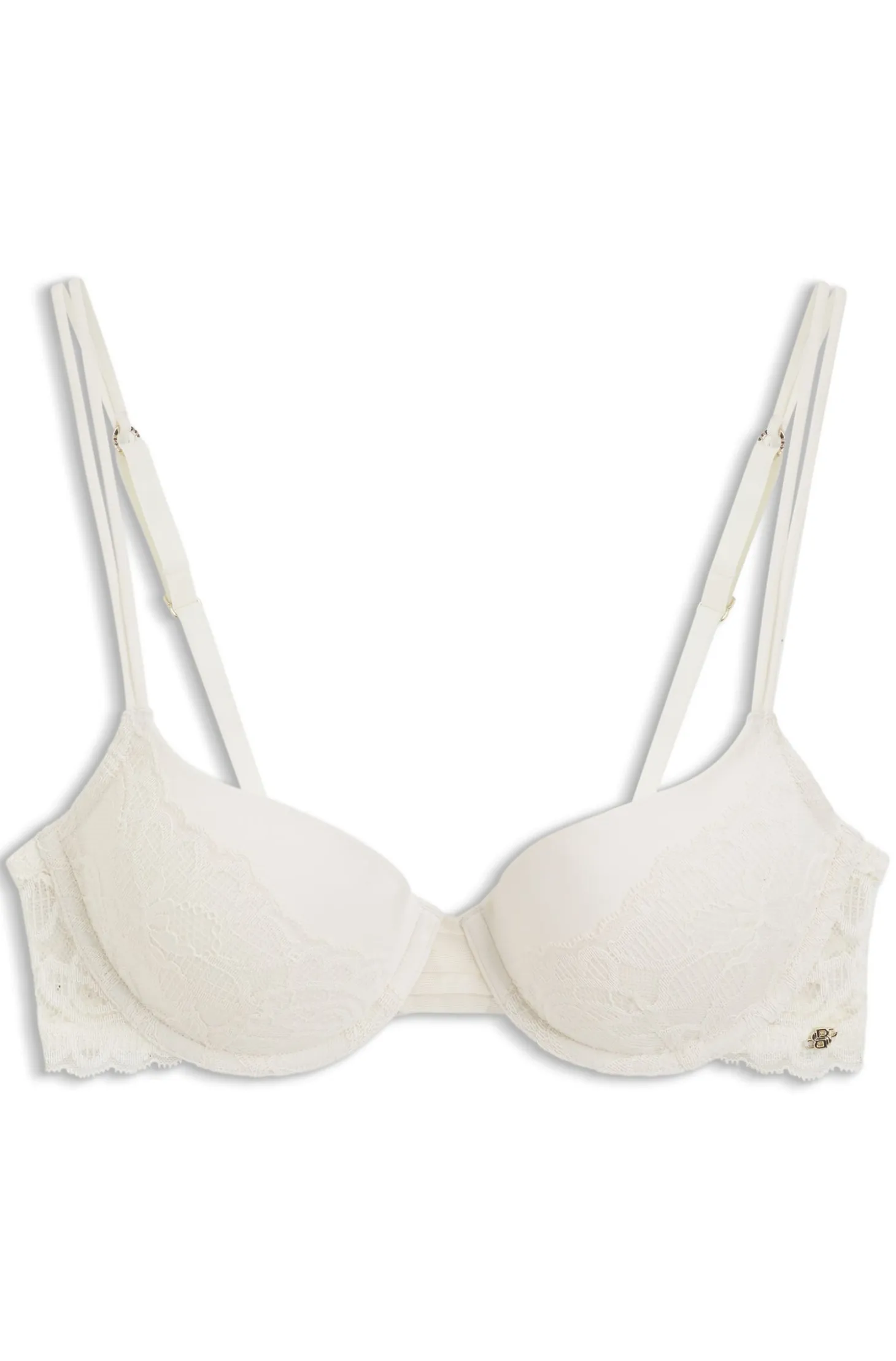 Lace underwire bra with double straps