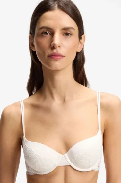 Lace underwire bra with double straps