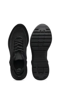 Lace-up suede trainers with a knit sock