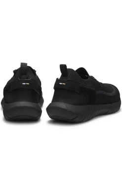 Lace-up suede trainers with a knit sock