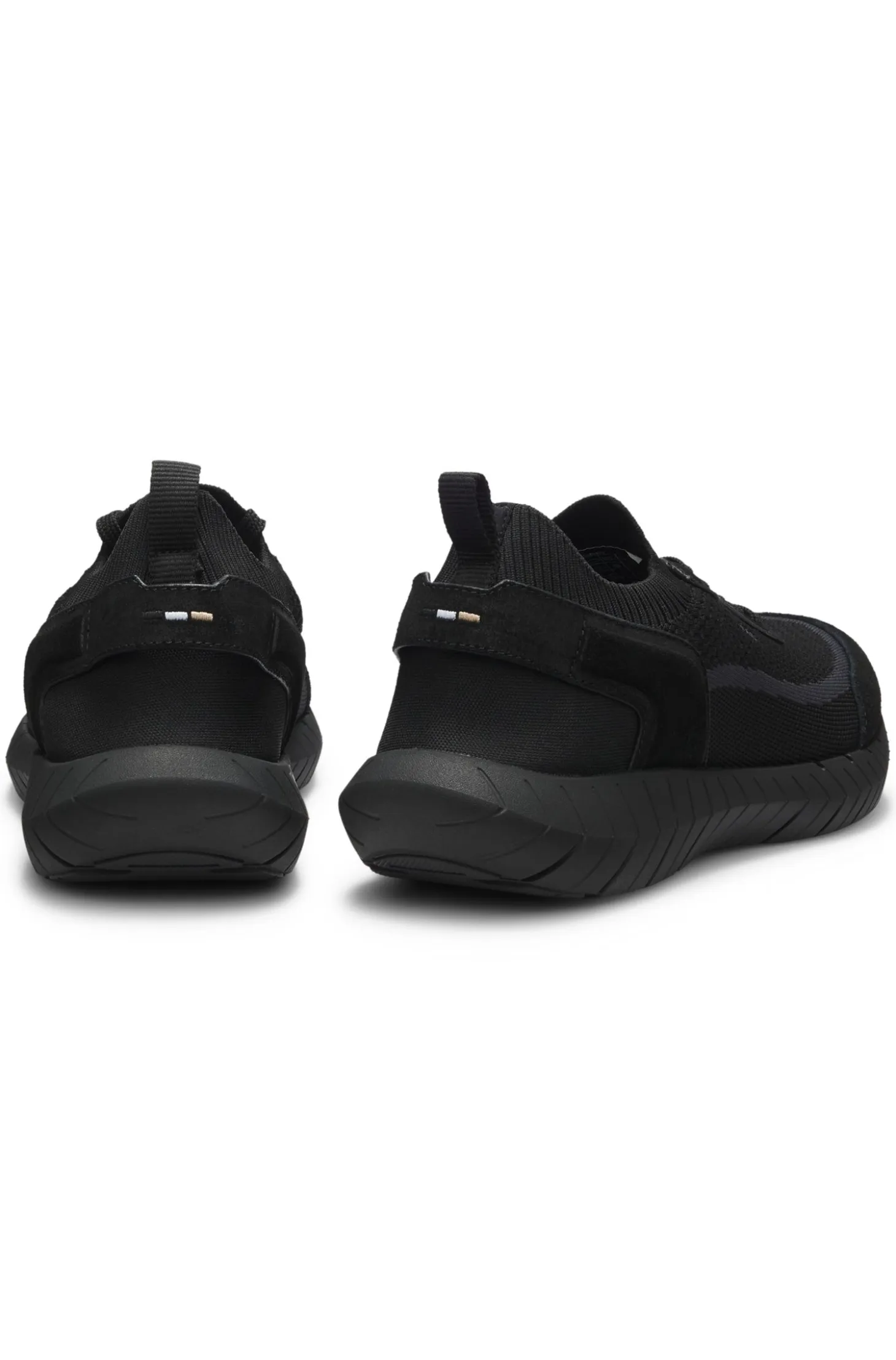 Lace-up suede trainers with a knit sock