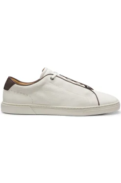 Lace-up trainers in grainy Italian leather