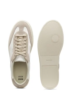 Lace-up trainers with suede trims