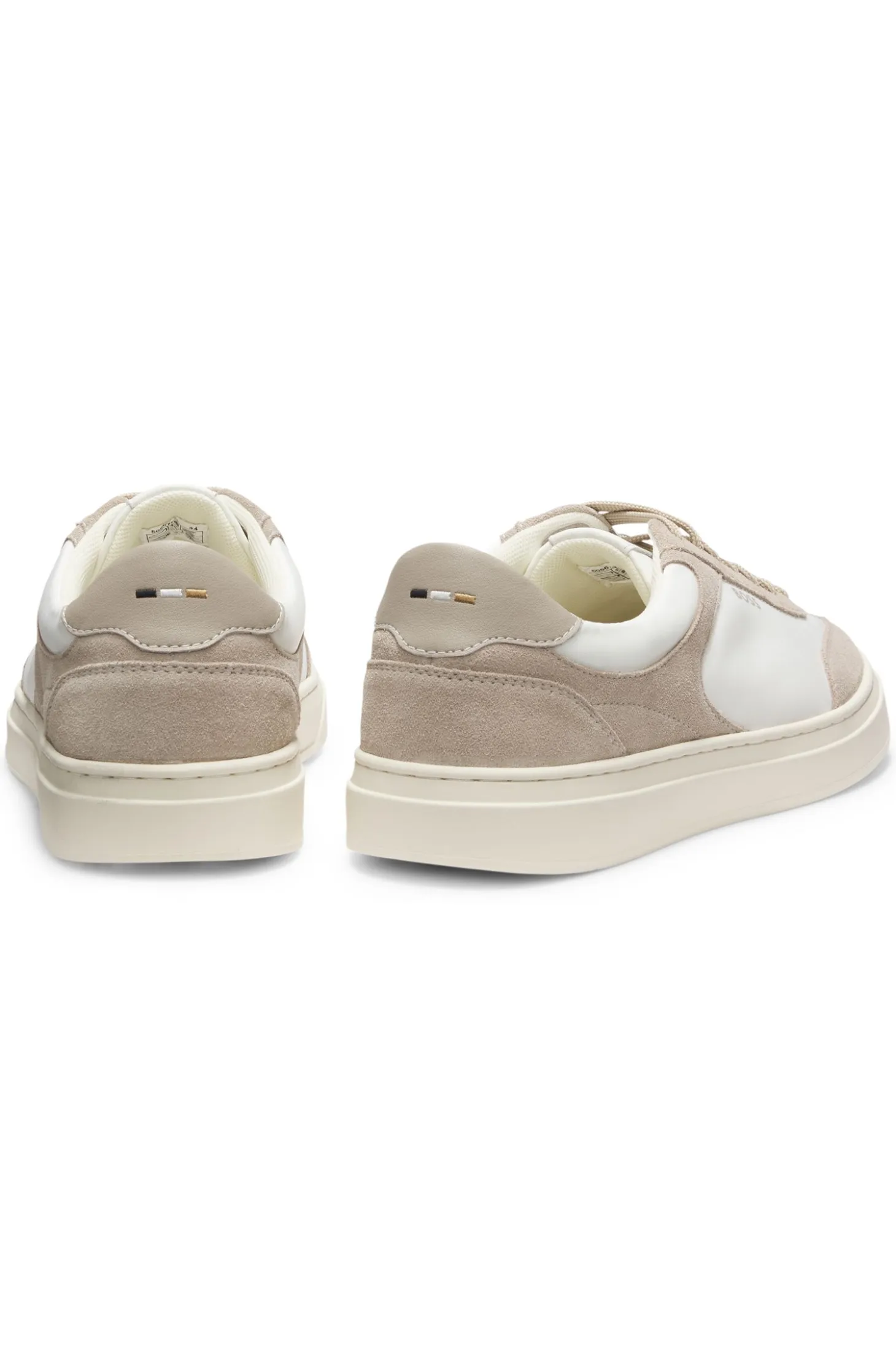 Lace-up trainers with suede trims