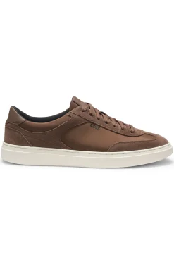 Lace-up trainers with suede trims