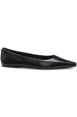 Leather ballerina pumps with pointed toe