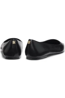 Leather ballerina pumps with pointed toe