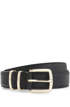 Leather belt with twin metal keeper