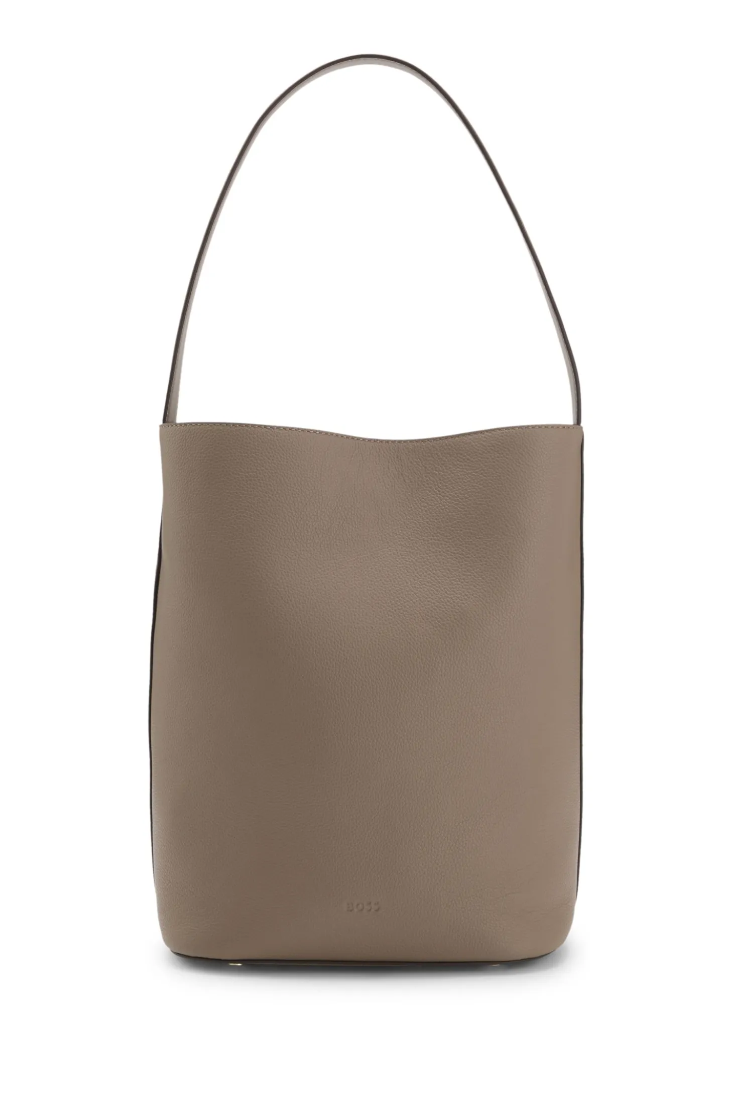 Leather bucket bag with gold-tone hardware