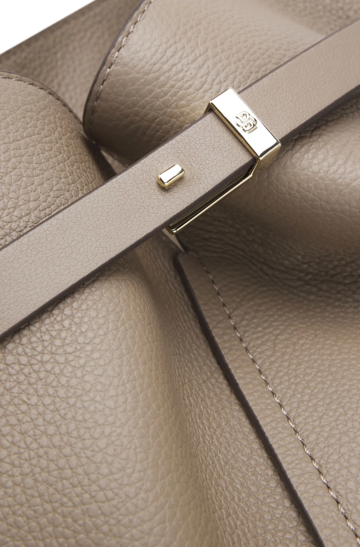 Leather bucket bag with gold-tone hardware