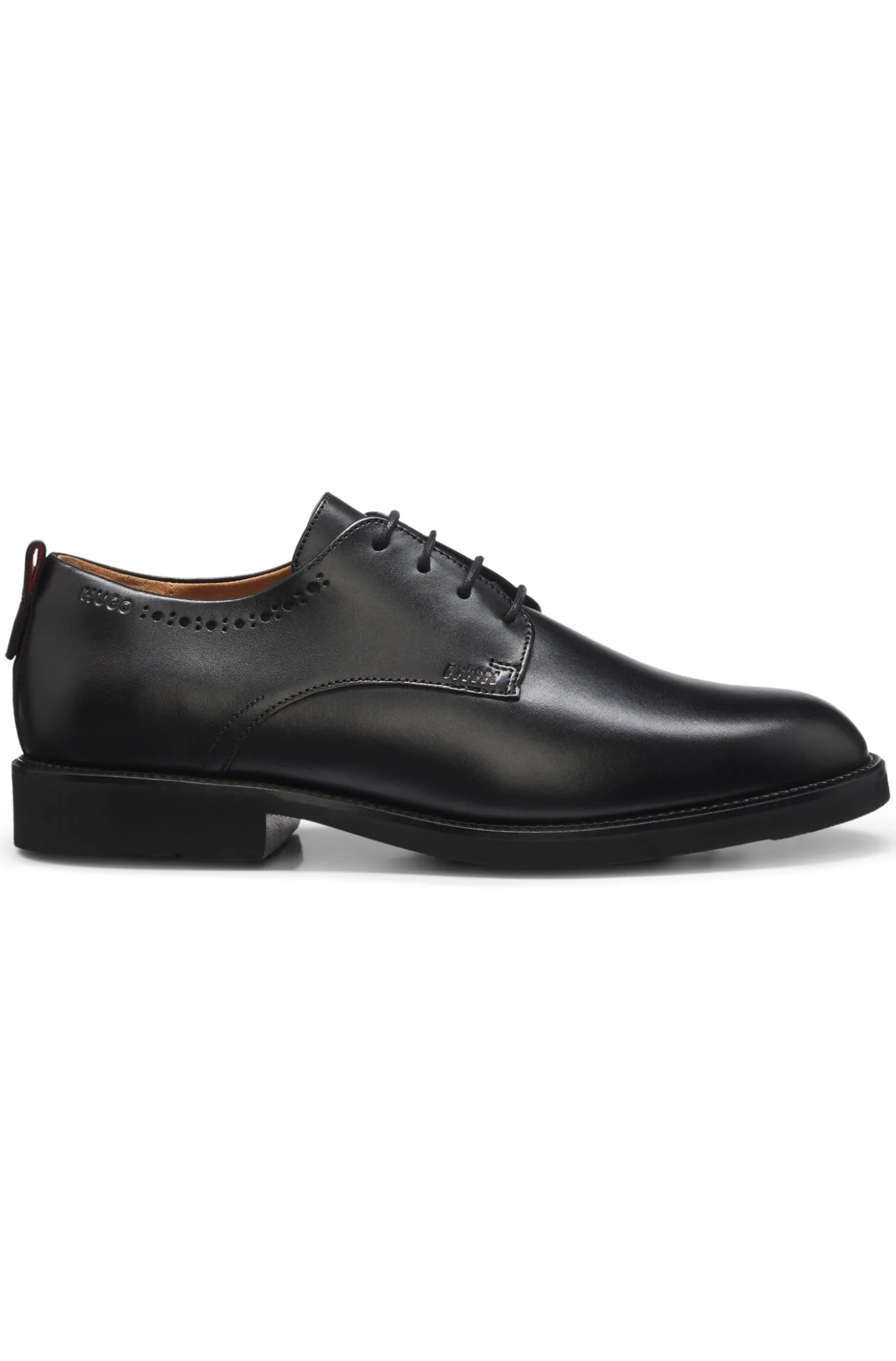 Leather Derby shoes with brogue details