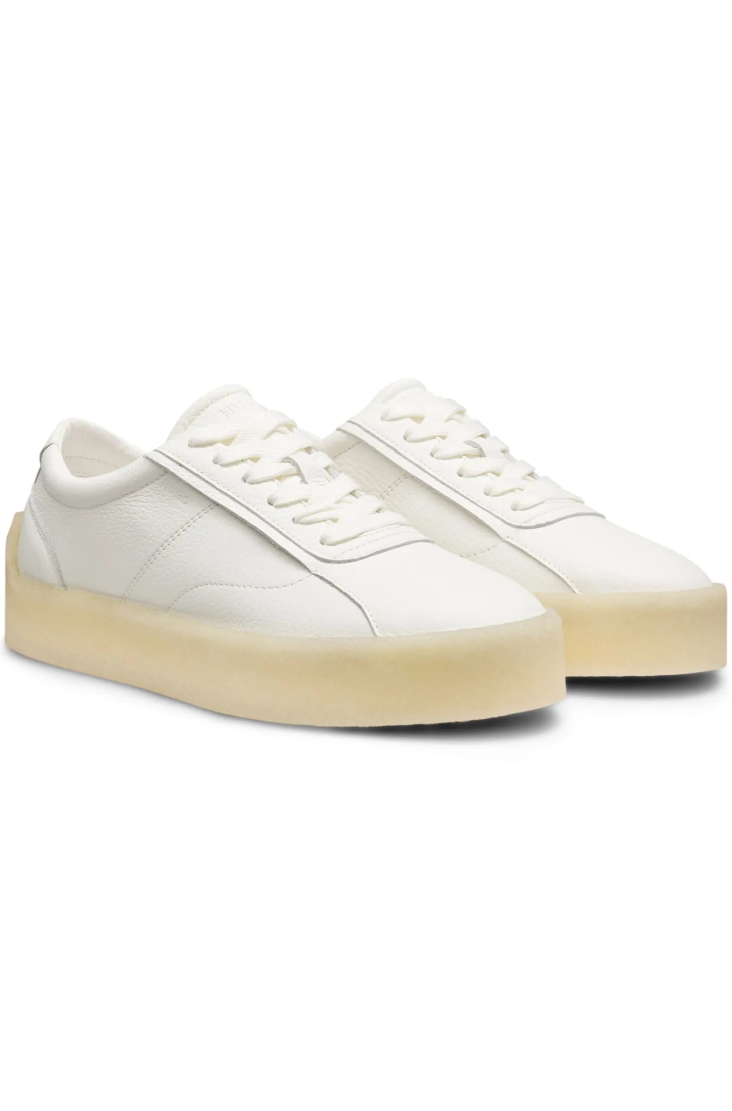 Leather Derby shoes with crepe rubber sole