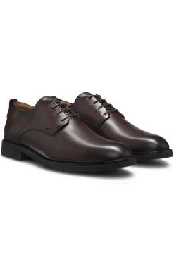 Leather Derby shoes with embossed logo