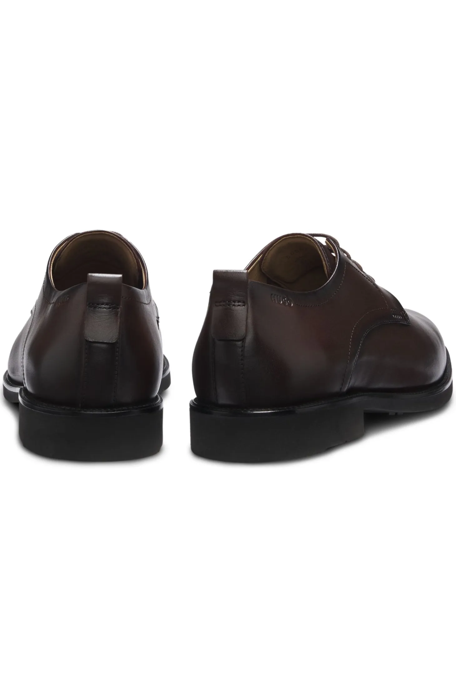 Leather Derby shoes with embossed logo