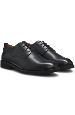 Leather Derby shoes with embossed logo