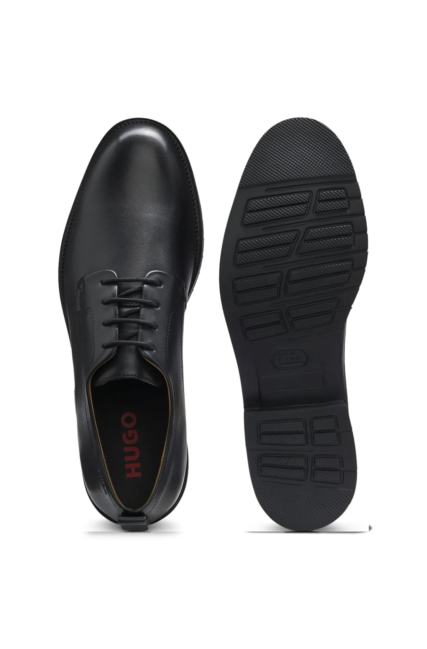 Leather Derby shoes with embossed logo