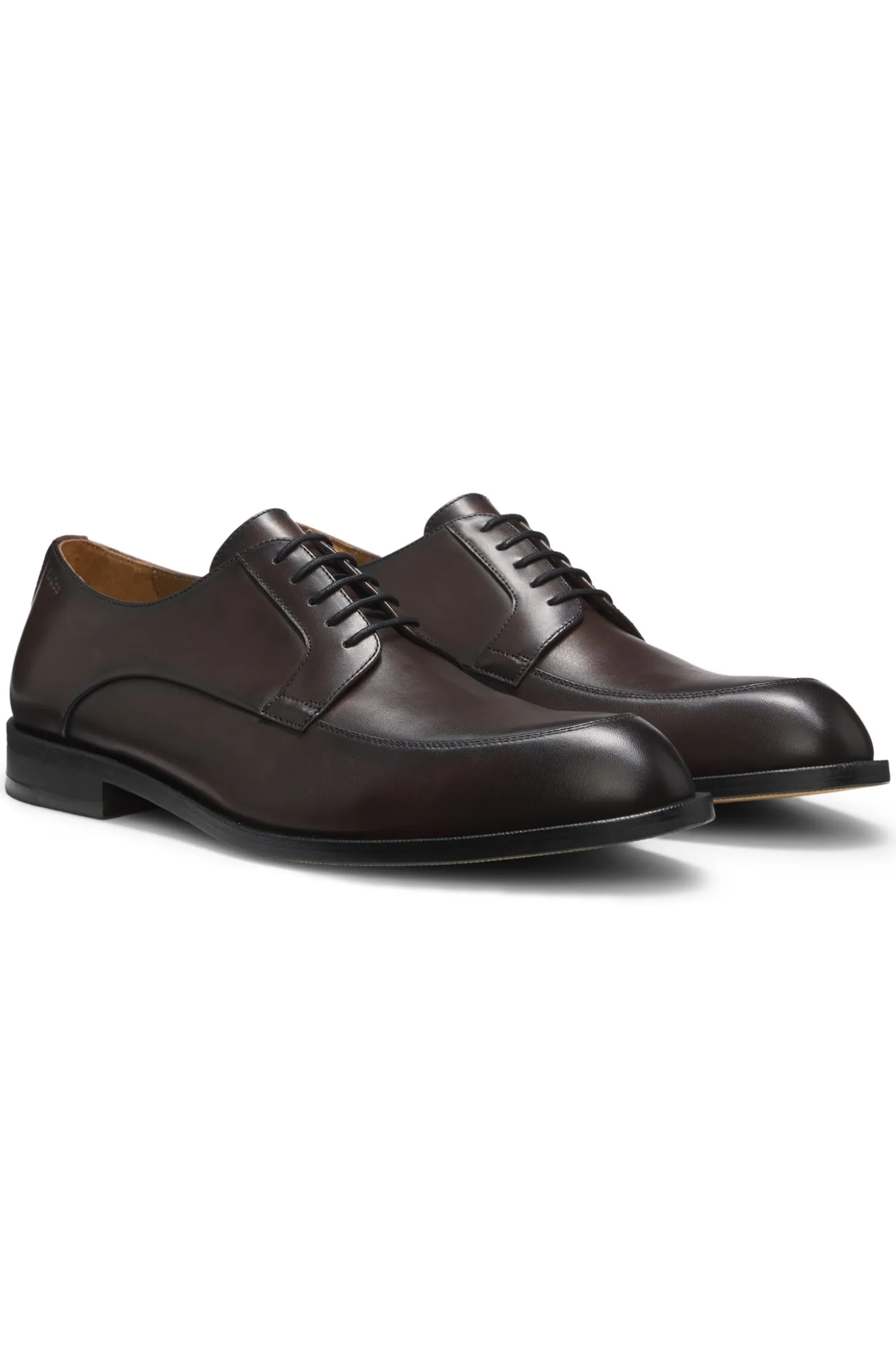Leather Derby shoes with embossed logo