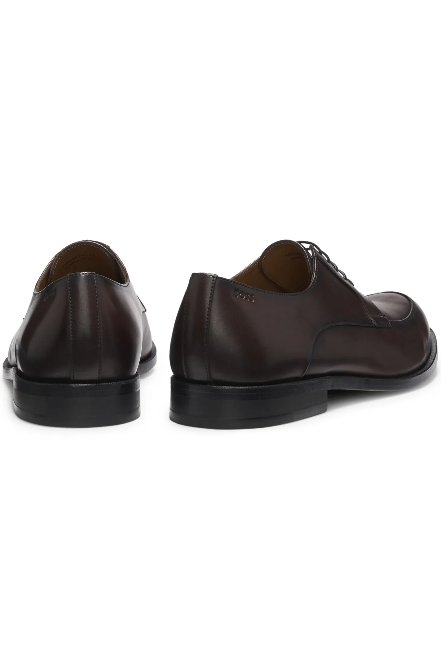 Leather Derby shoes with embossed logo