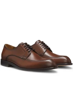 Leather Derby shoes with embossed logo