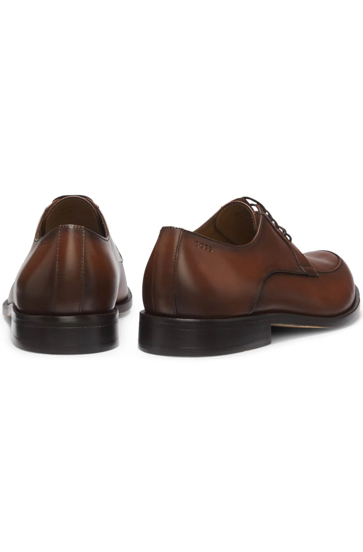Leather Derby shoes with embossed logo