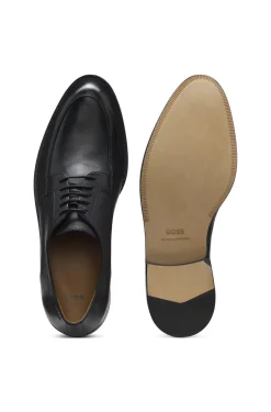 Leather Derby shoes with embossed logo
