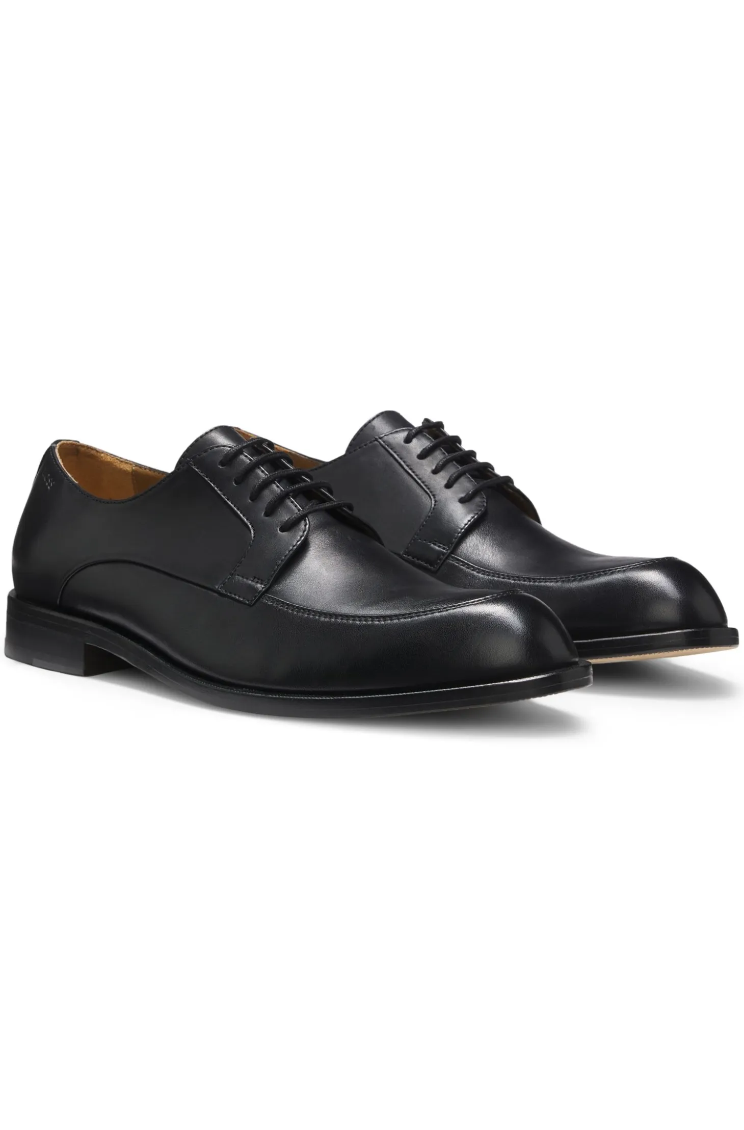 Leather Derby shoes with embossed logo