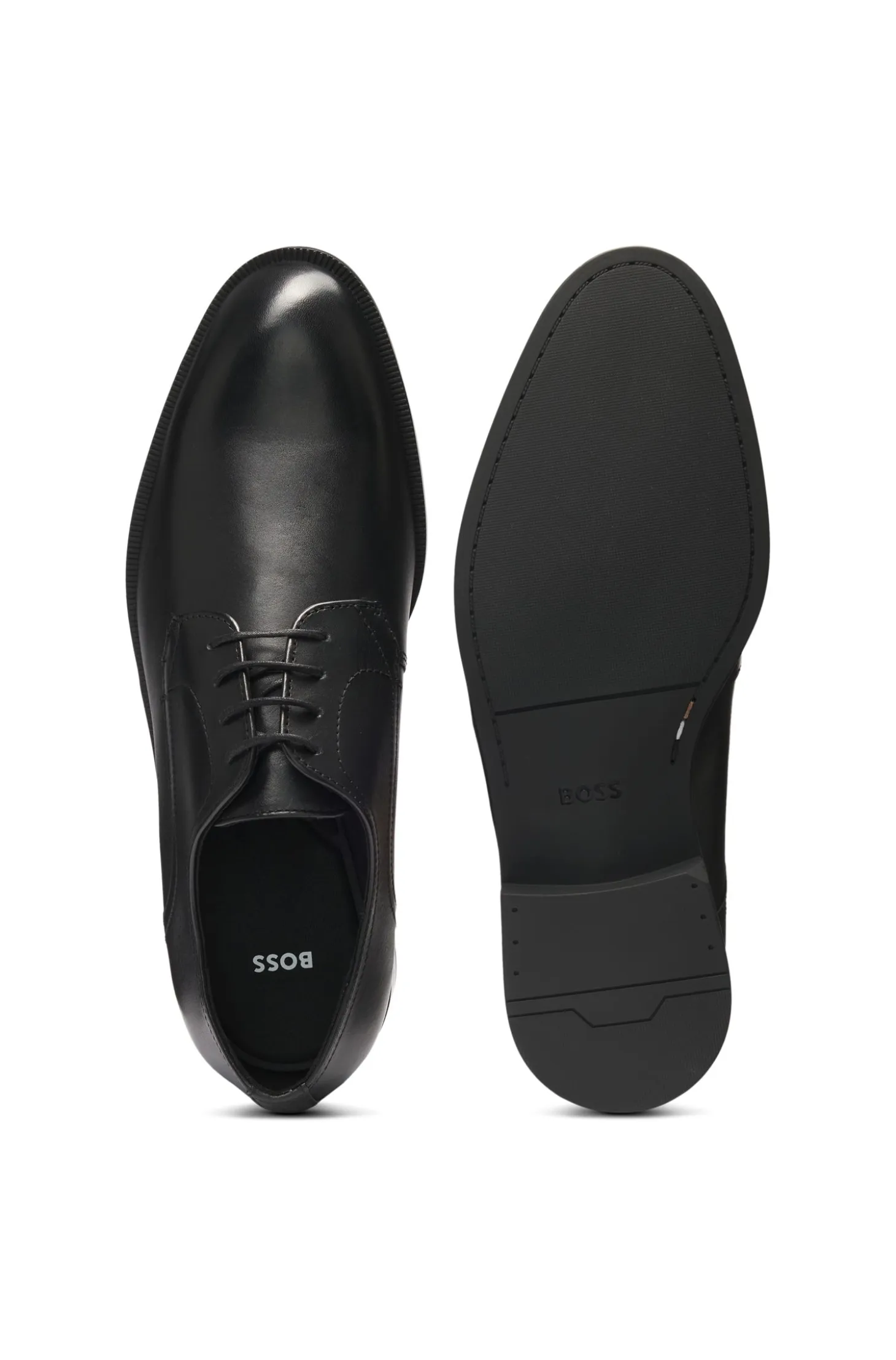 Leather Derby shoes with stitching details