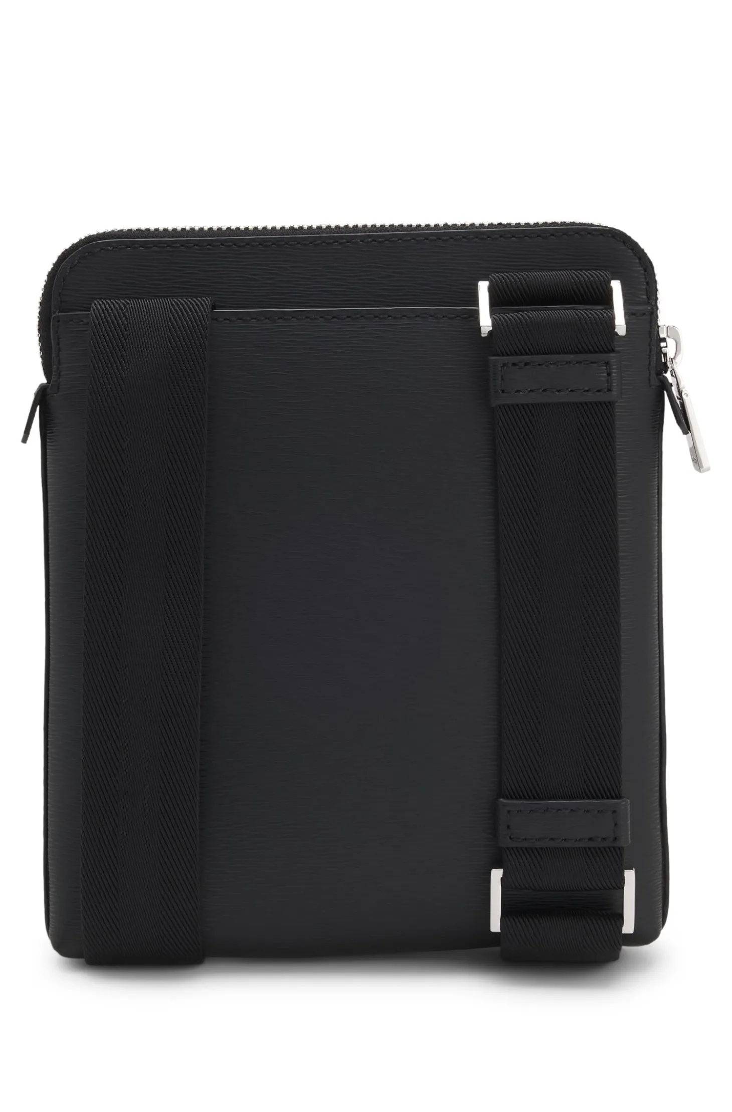 Leather envelope bag with embossed logo