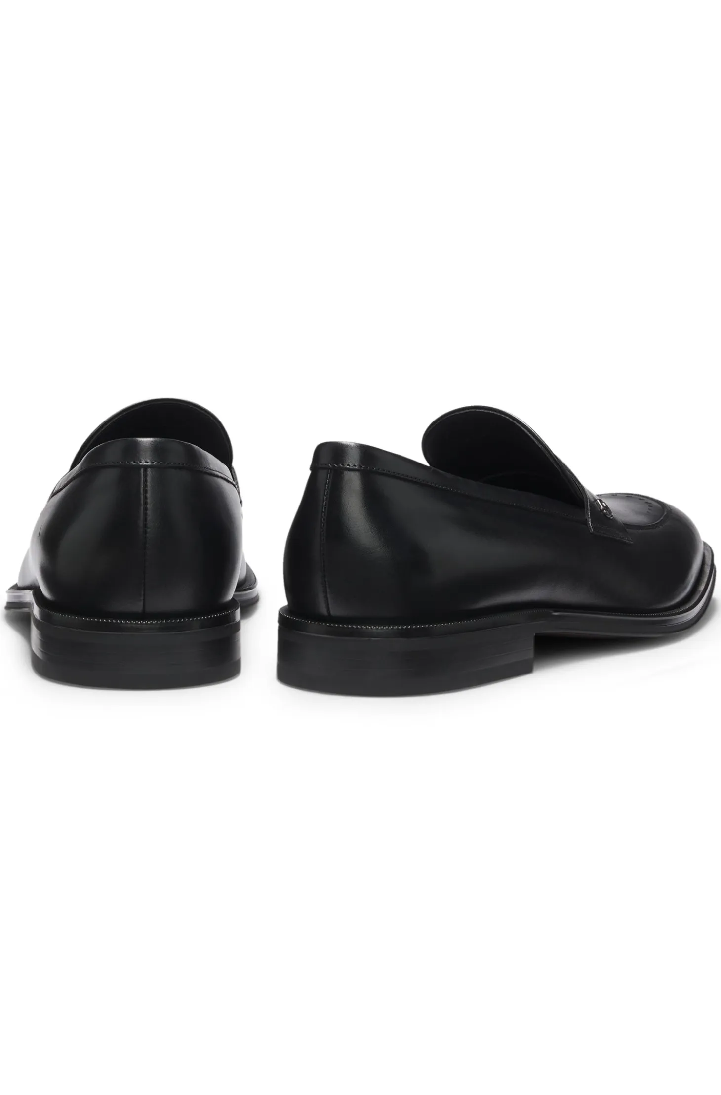 Leather loafers with Double B monogram trim
