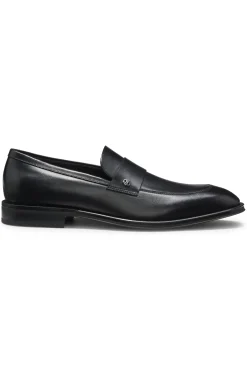 Leather loafers with Double B monogram trim