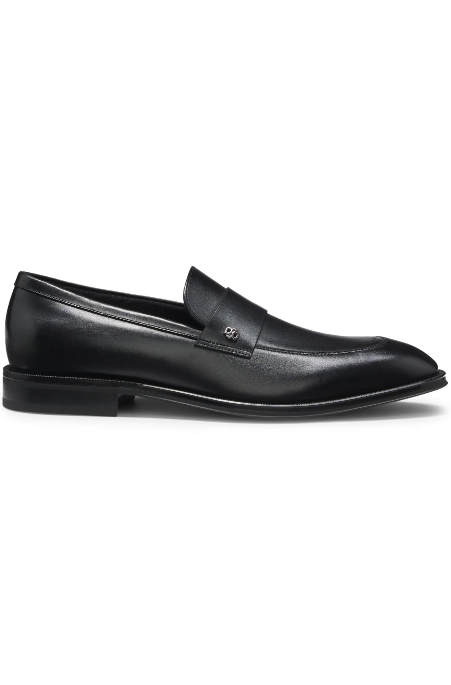 Leather loafers with Double B monogram trim