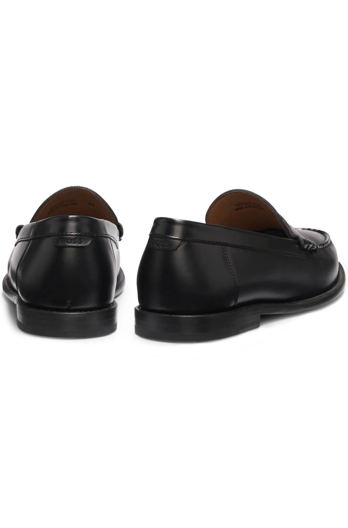 Leather loafers with penny trim