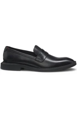 Leather loafers with penny trim