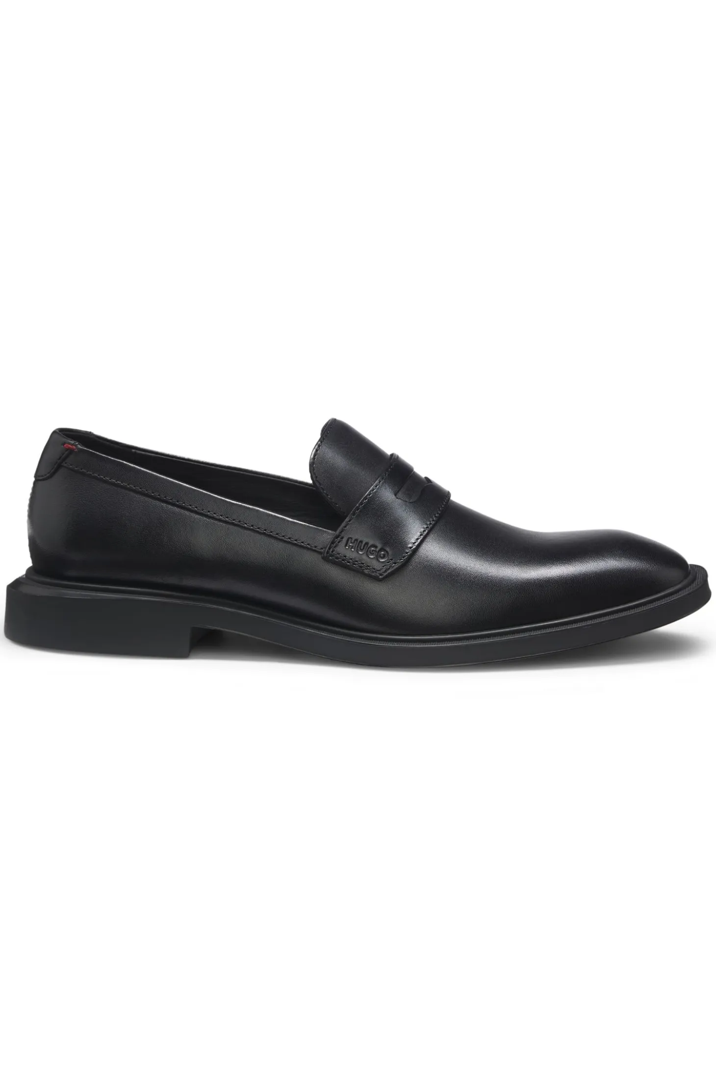 Leather loafers with penny trim