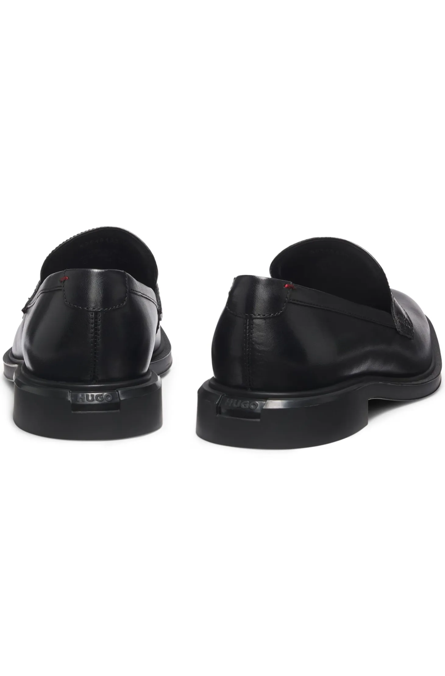 Leather loafers with penny trim