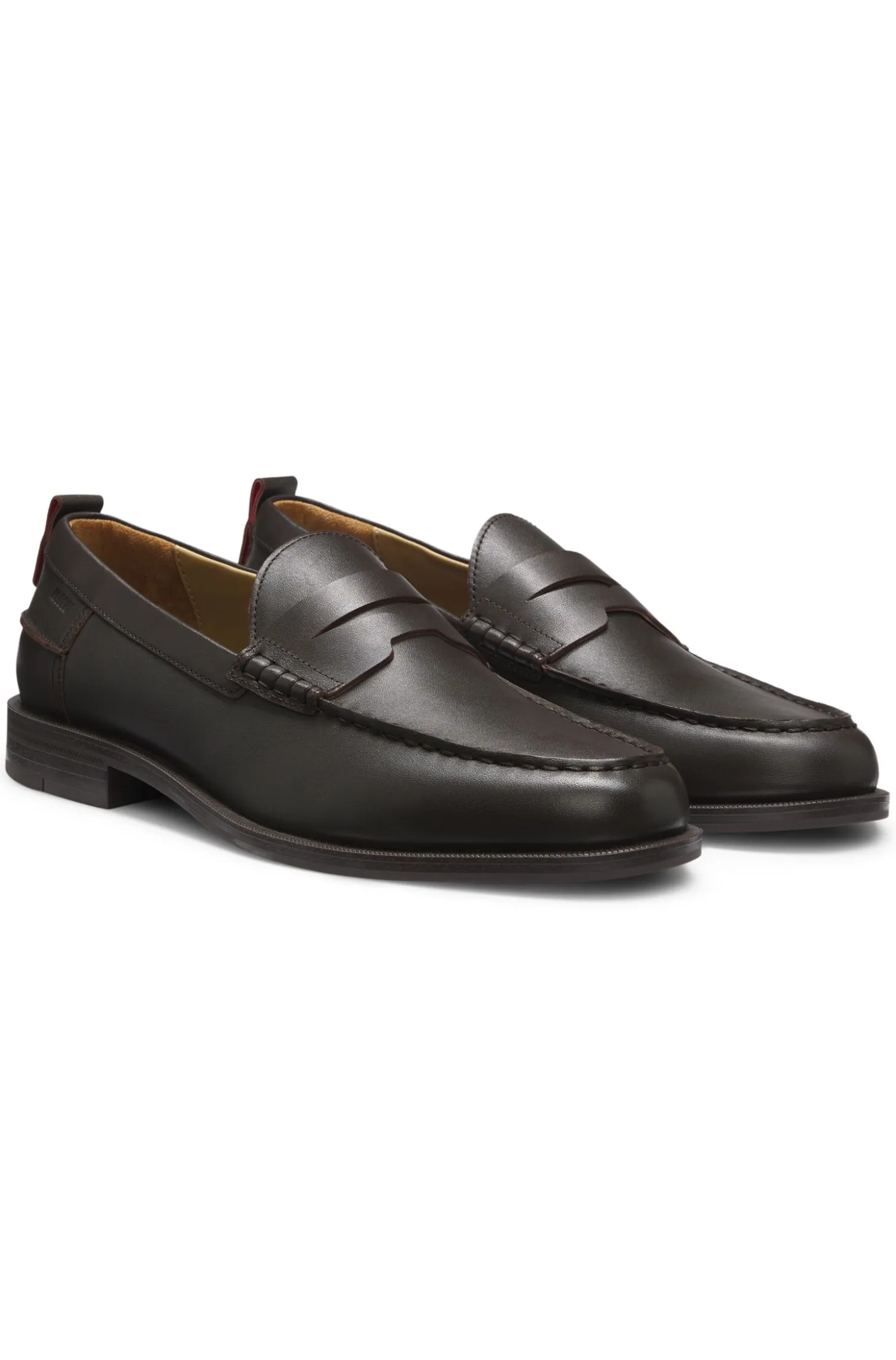 Leather loafers with penny trim