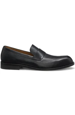 Leather loafers with penny trim
