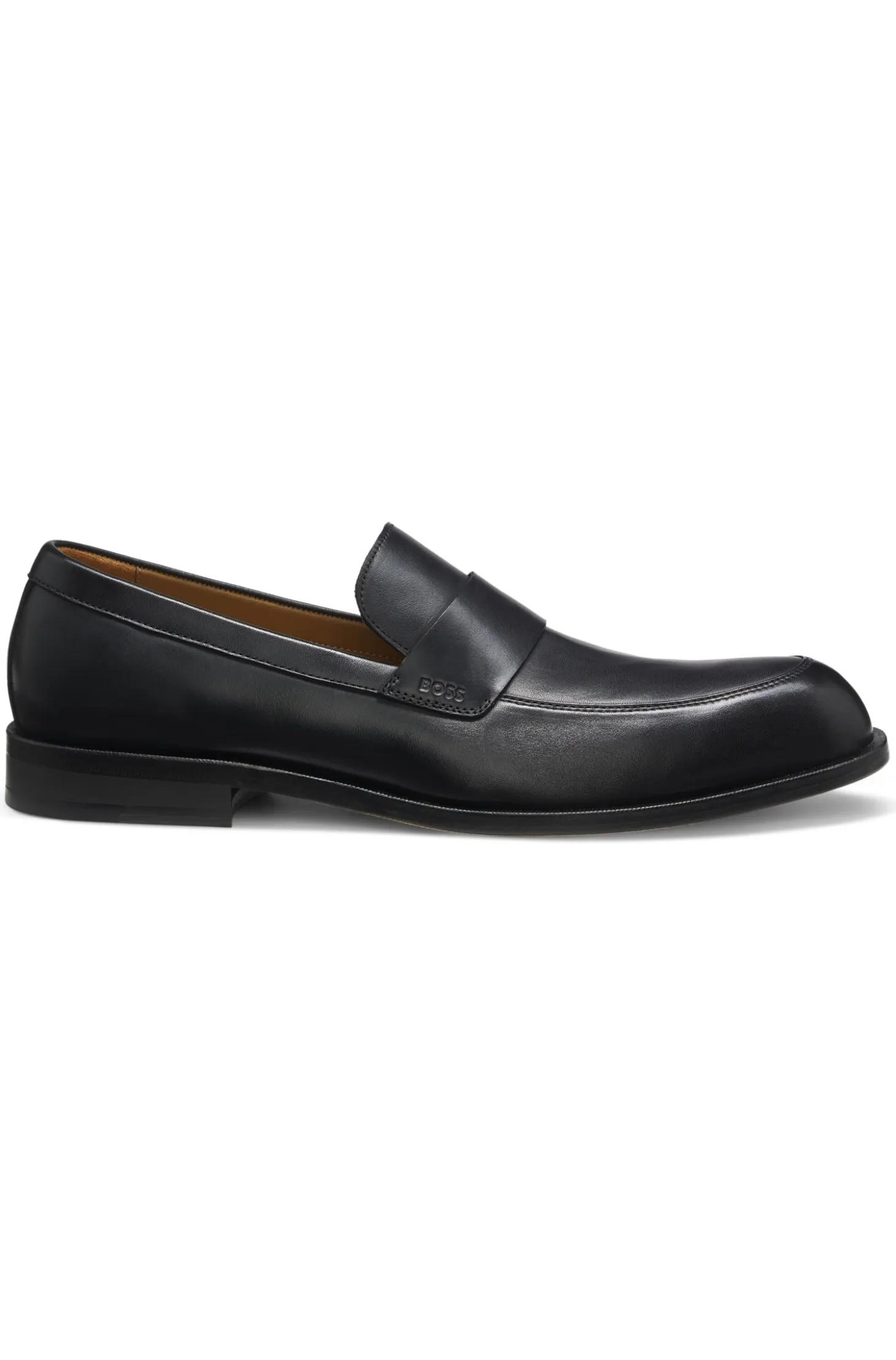 Leather loafers with penny trim