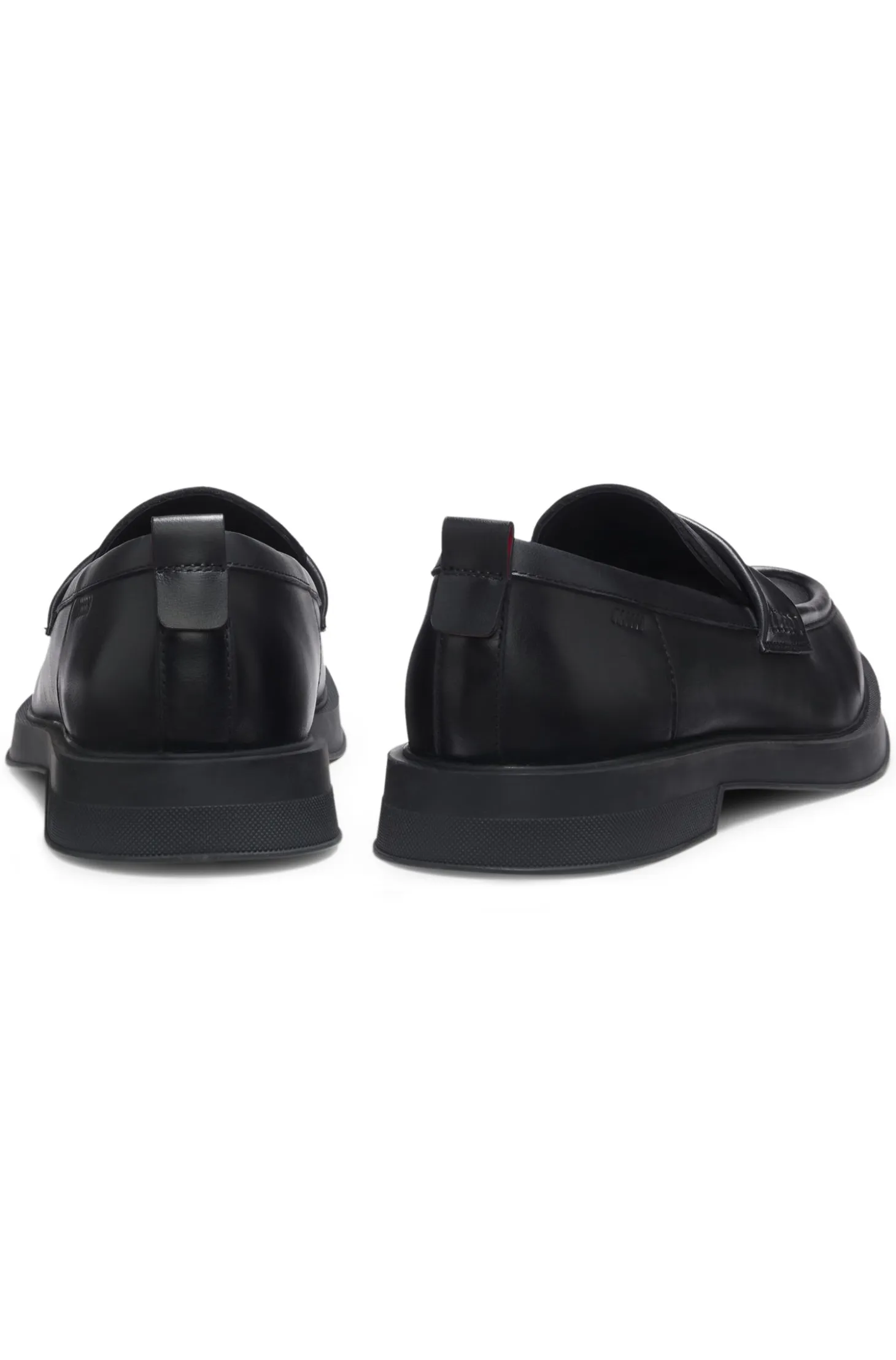 Leather loafers with perforated logos