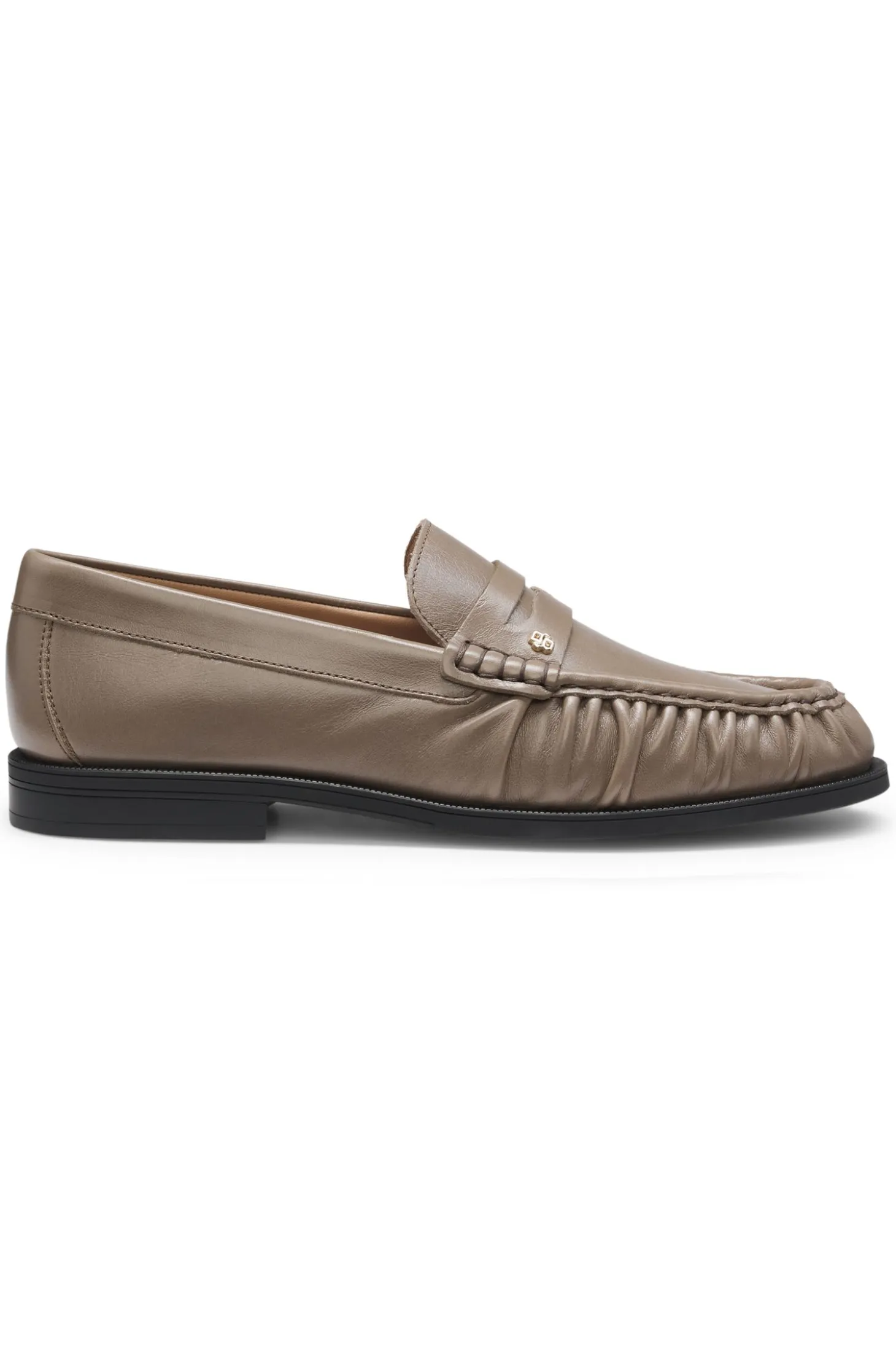 Leather moccasins with Double B monogram
