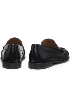 Leather moccasins with Double B monogram