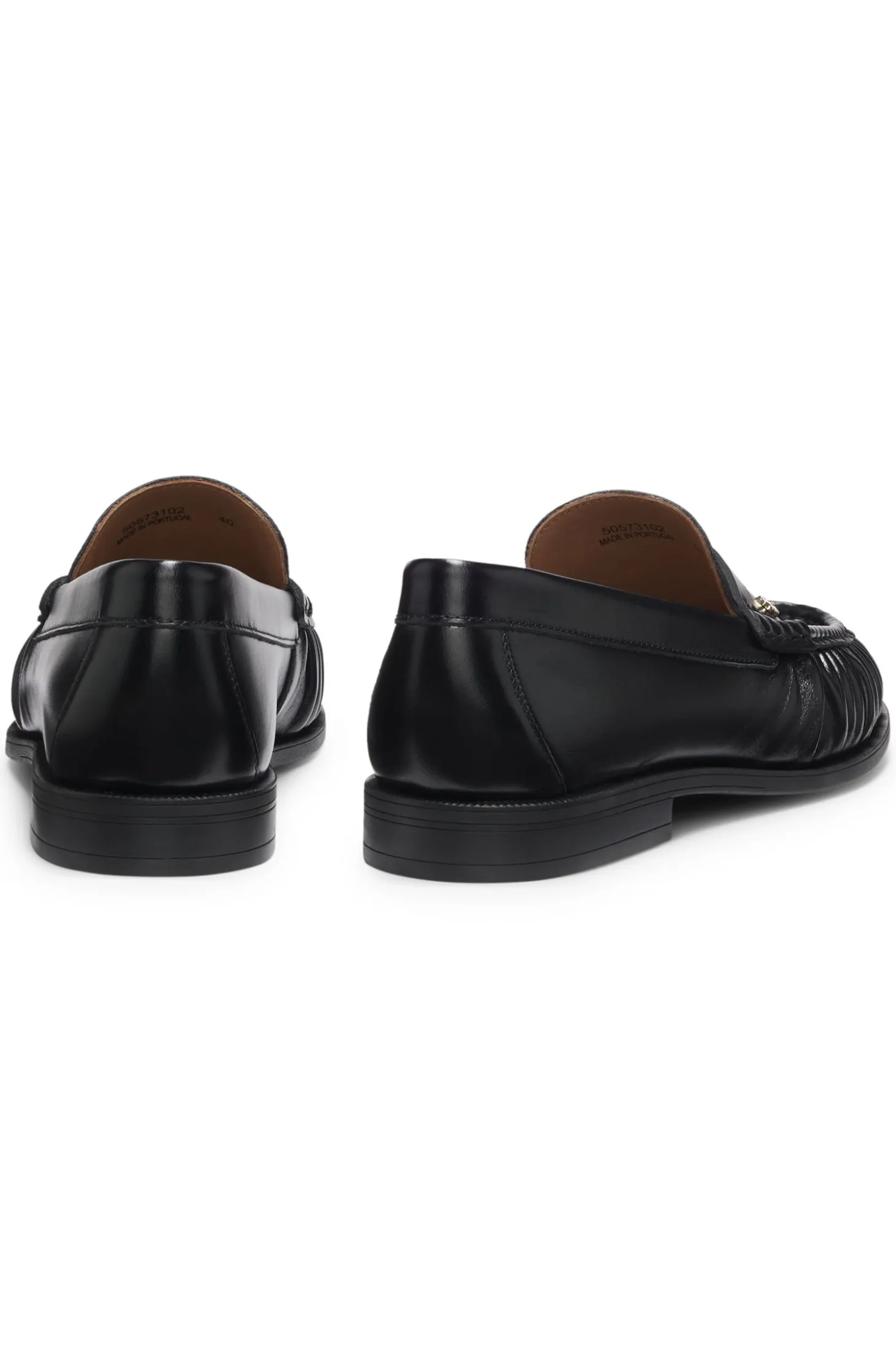 Leather moccasins with Double B monogram