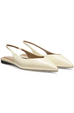 Leather pumps with slingback strap
